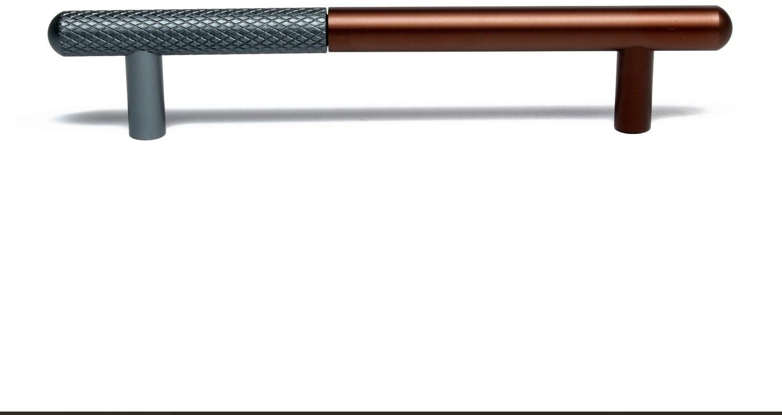 Ручка-рейлинг CAPPIO, м/о 128 мм, цвет серый/коричневый