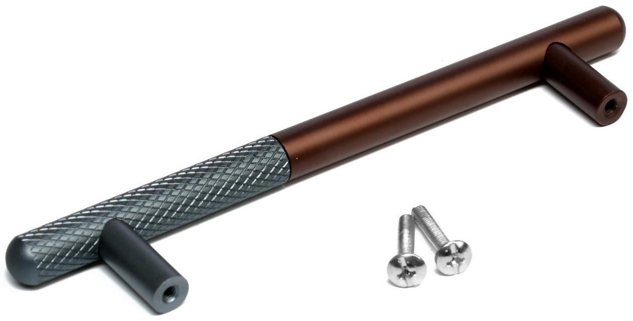 Ручка-рейлинг CAPPIO, м/о 128 мм, цвет серый/коричневый