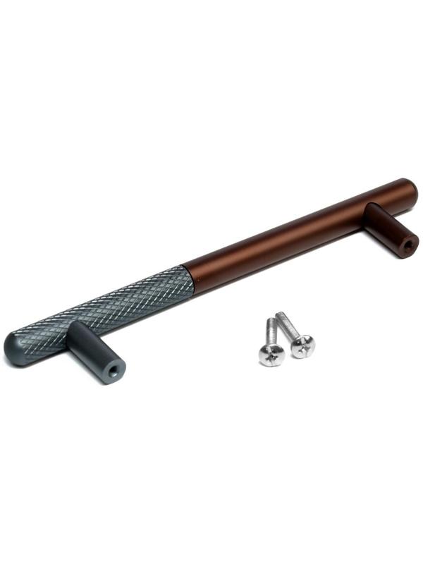 Ручка-рейлинг CAPPIO, м/о 128 мм, цвет серый/коричневый