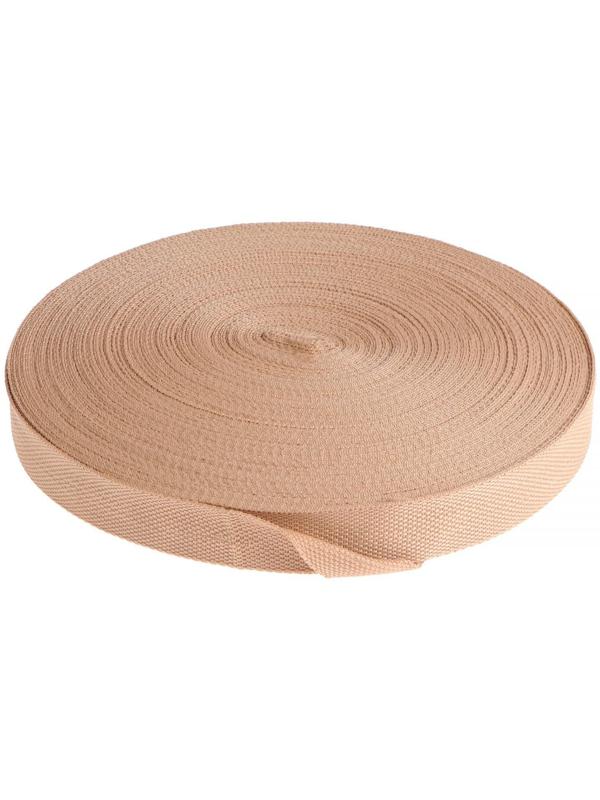 Стропа ременная 30 мм, для окантовки eva ковриков, катушка 50 м, бежевая