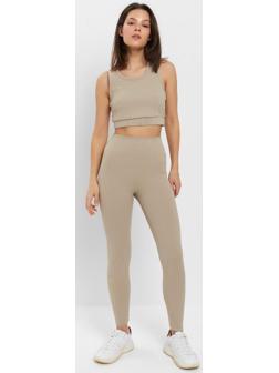 Леггинсы спортивные женские MINAKU цвет бежевый, размер 48