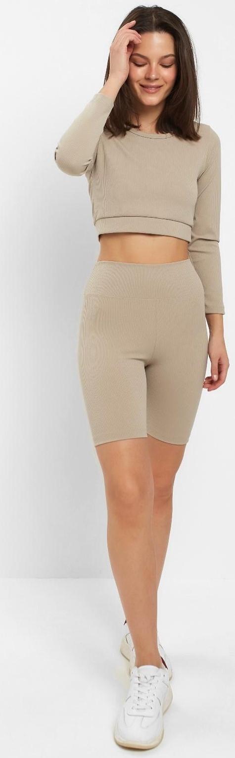 Велосипедки спортивные женские MINAKU цвет бежевый, размер 40