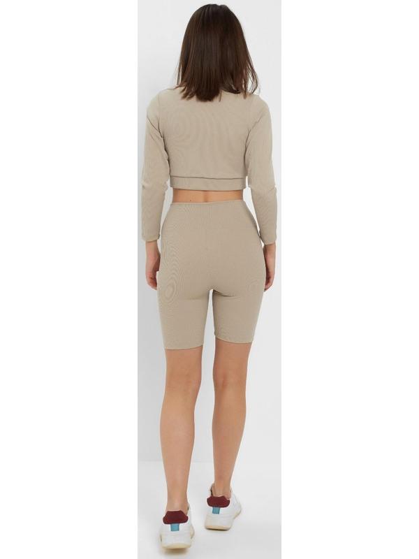 Велосипедки спортивные женские MINAKU цвет бежевый, размер 40