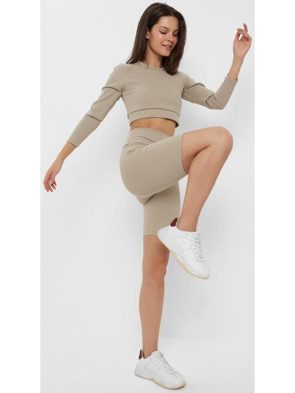 Велосипедки спортивные женские MINAKU цвет бежевый, размер 40