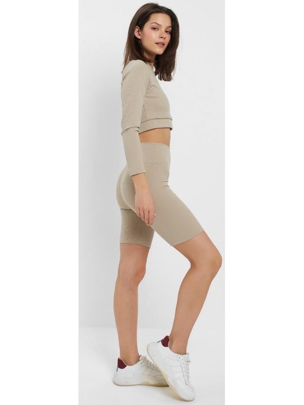 Велосипедки спортивные женские MINAKU цвет бежевый, размер 40