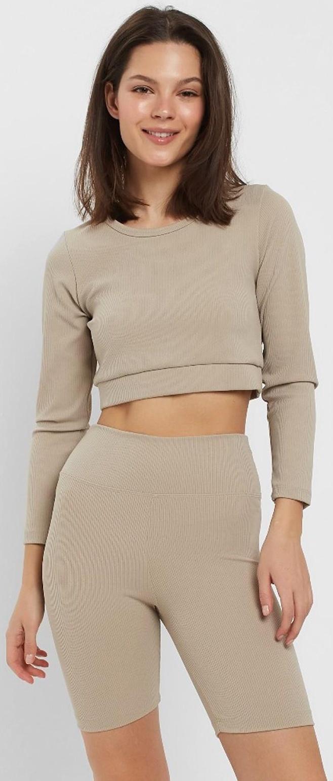 Велосипедки спортивные женские MINAKU цвет бежевый, размер 42