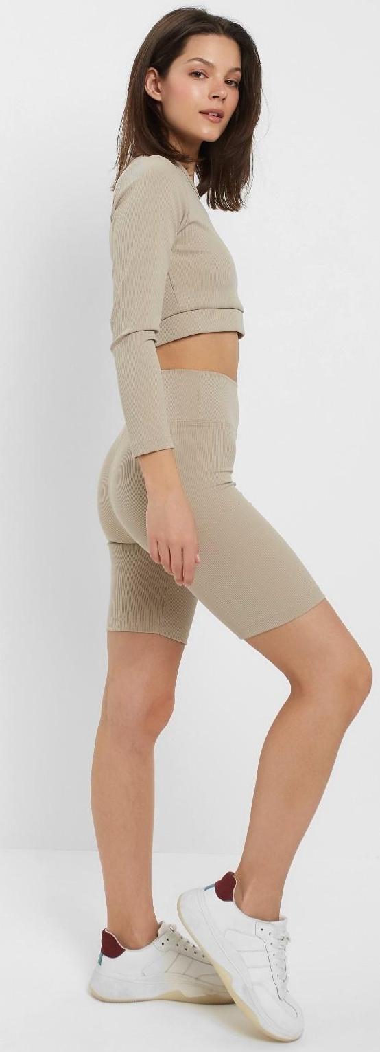 Велосипедки спортивные женские MINAKU цвет бежевый, размер 42