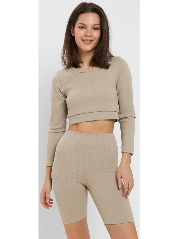 Велосипедки спортивные женские MINAKU цвет бежевый, размер 42