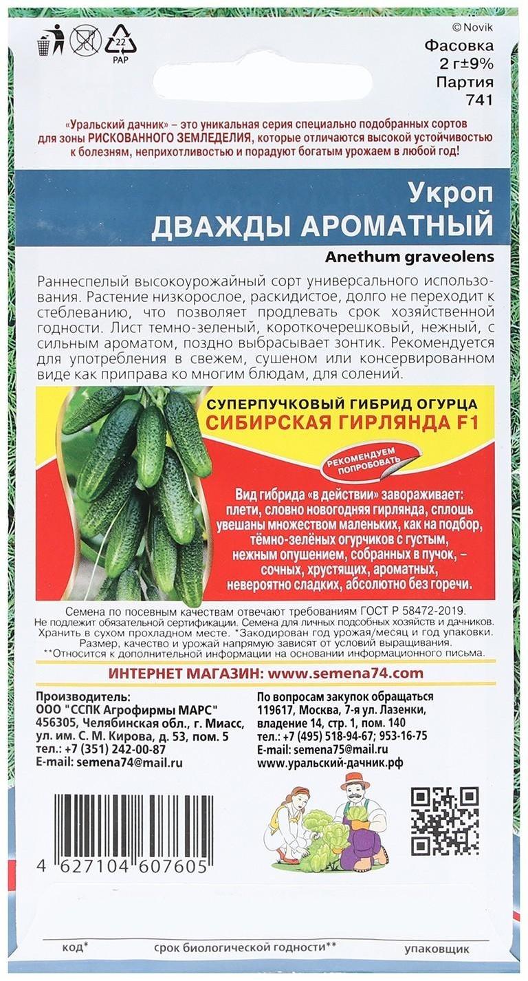 Семена Укроп 