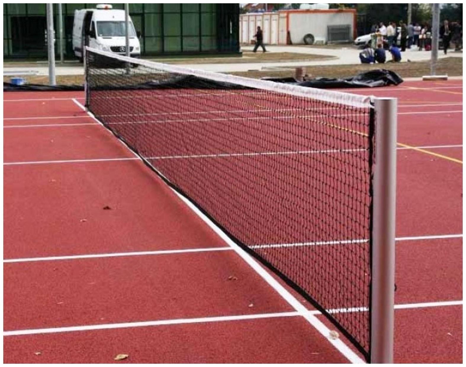 Сетка большой теннис Д=2,0 мм яч. 40*40 мм черный. Размер 1,07*12,8 м окантовка верх лента 2,5 см 94