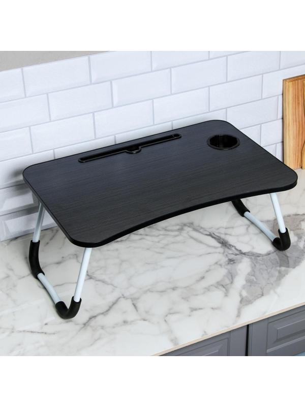 Столик - поднос для завтрака, для ноутбука, складной, серый, 60х40 см