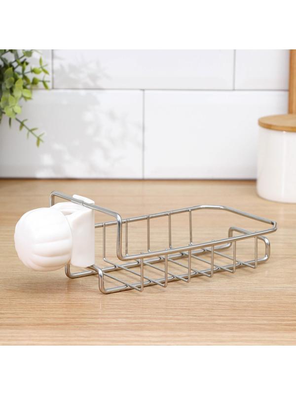 Подставка для губок на кран, 17×10×3,5 см, цвет хром