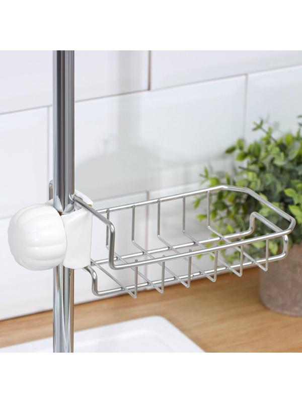 Подставка для губок на кран, 17×10×3,5 см, цвет хром