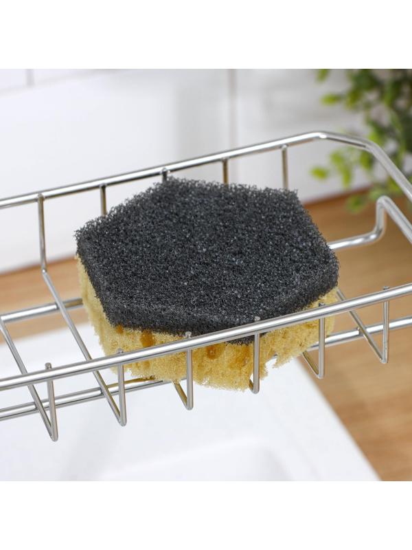 Подставка для губок на кран, 17×10×3,5 см, цвет хром