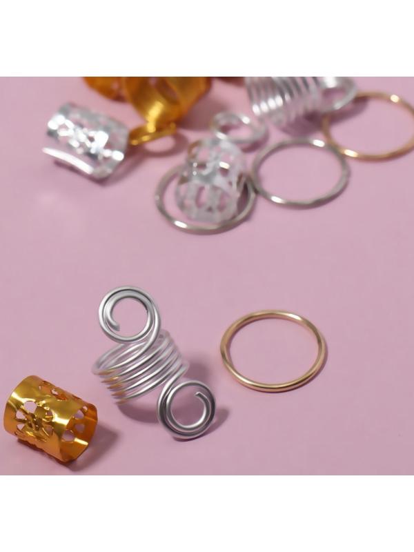 Декор для волос «Ассорти», 12 шт, цвет золотистый/серебристый