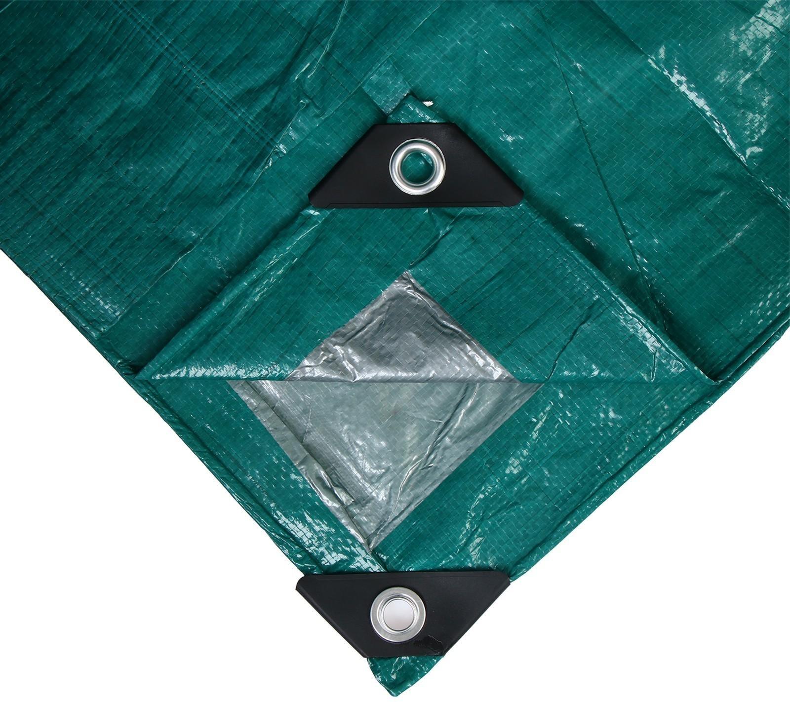 Тент защитный, 8 × 4 м, плотность 90 г/м², люверсы шаг 1 м, тарпаулин, УФ, зелёный