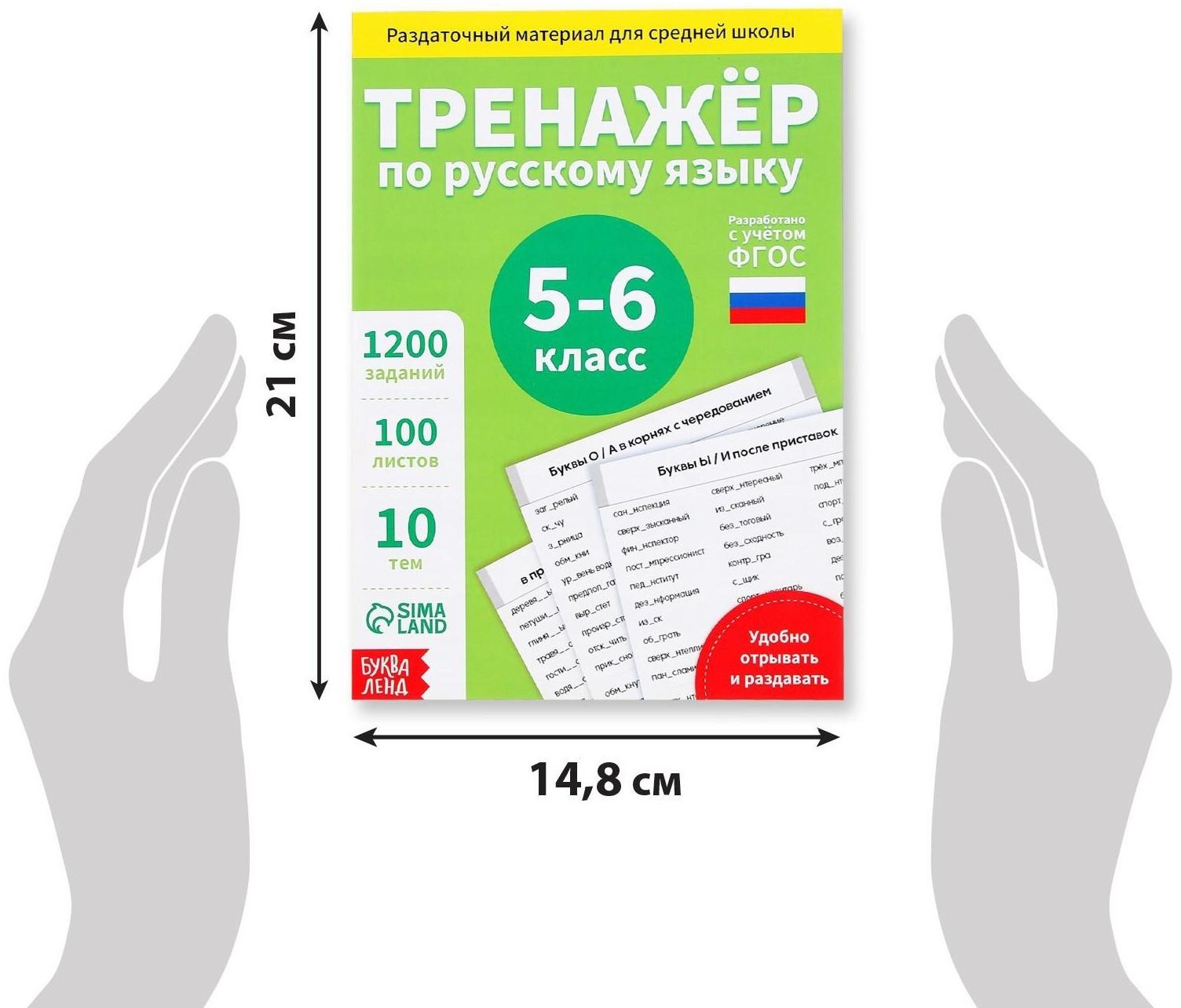 Обучающая книга «Тренажёр по русскому языку 5-6 класс», 102 листа