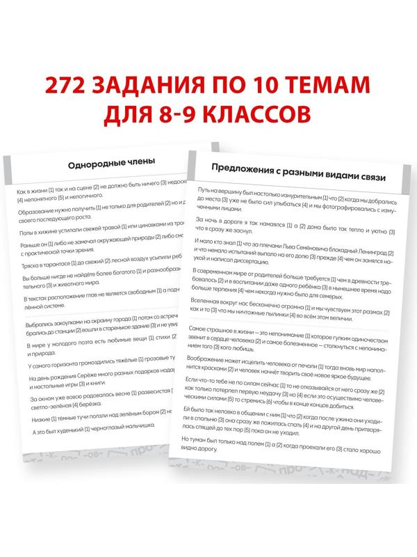 Обучающая книга «Тренажёр по русскому языку 8-9 класс», 102 листа