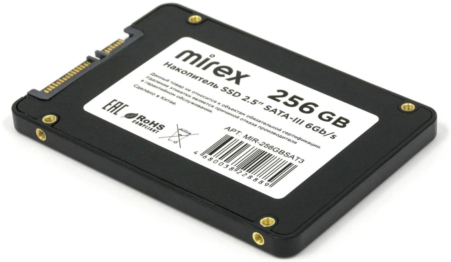 Накопитель SSD Mirex, SATA III, 256 Гб, 2.5