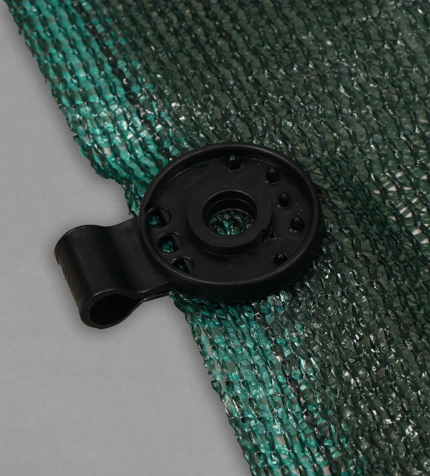 Сетка затеняющая, 5 × 4 м, плотность 80 г/м², зелёная, в наборе 19 клипс