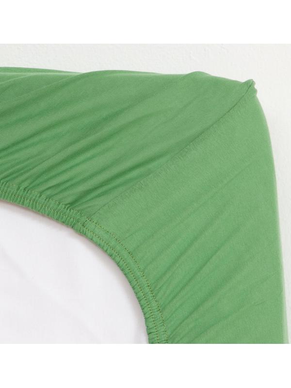 Трикотажная простынь на резинке 140х200х25см хаки кулирка, 120г/м , хлопок 100%