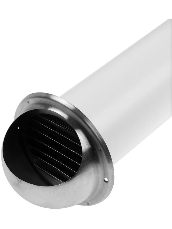 Клапан приточный ERA 10КП-04, d=100 мм, длина 500 мм, внешняя решетка из нержавеющей стали