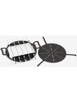 Подставка для шампуров на учаг для казана 9л (с шампурами 5шт.)