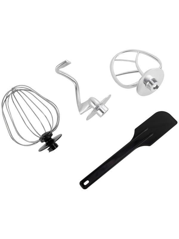 Кухонная машина Vitek VT-1435, 1000 Вт, 4 л, 12 скоростей, 3 насадки, серебристо-чёрная