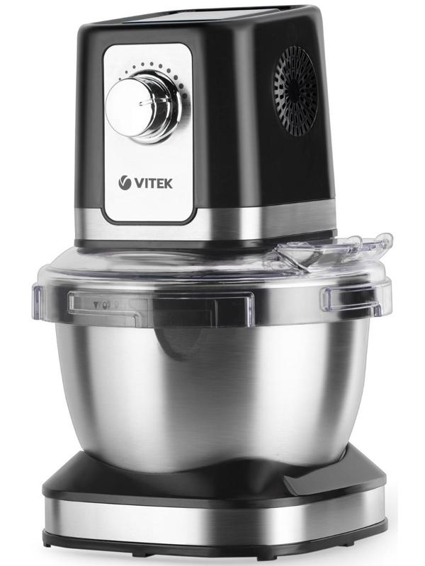 Кухонная машина Vitek VT-1435, 1000 Вт, 4 л, 12 скоростей, 3 насадки, серебристо-чёрная