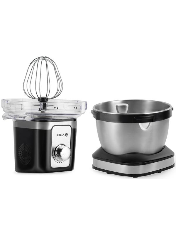 Кухонная машина Vitek VT-1435, 1000 Вт, 4 л, 12 скоростей, 3 насадки, серебристо-чёрная