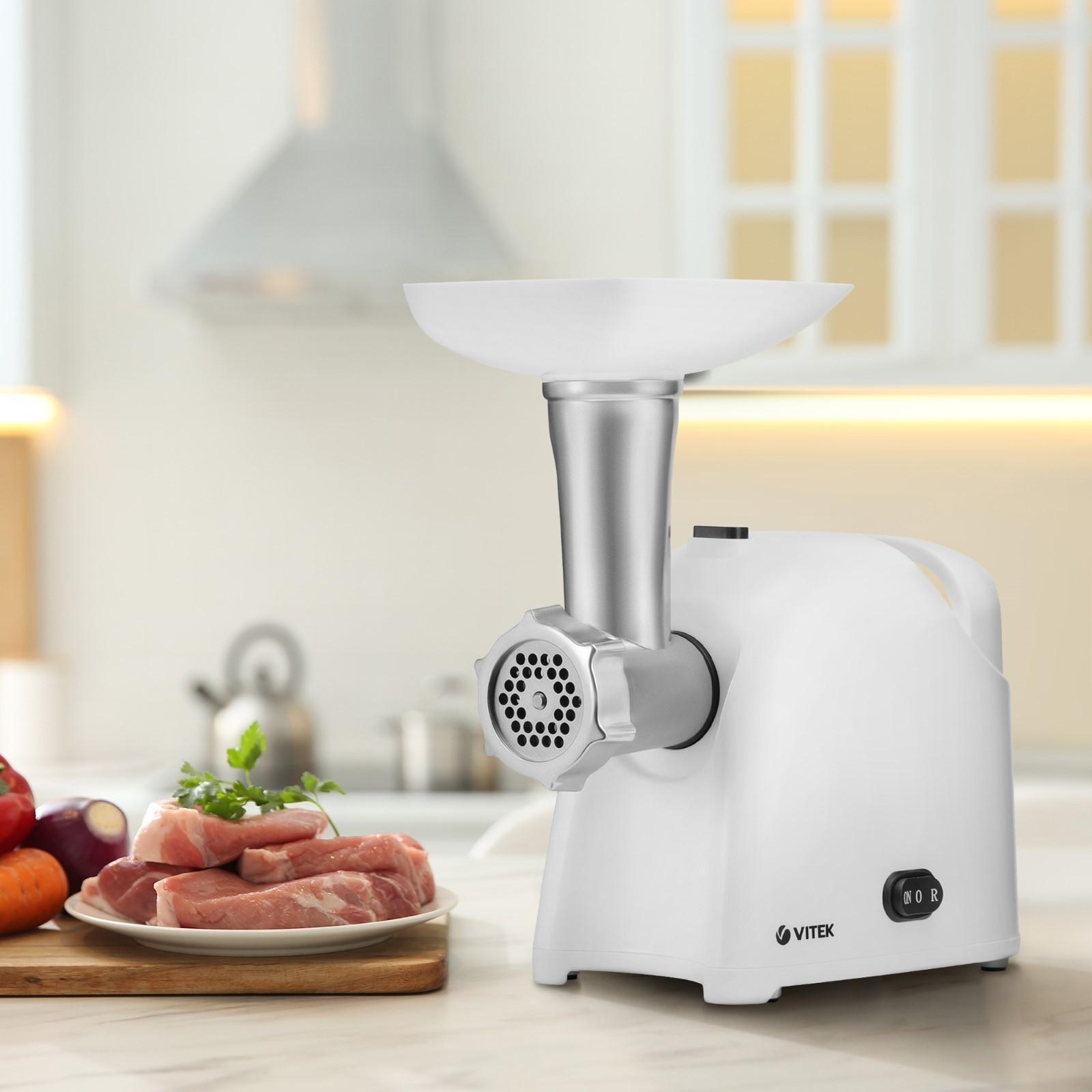 Мясорубка Vitek VT-3625, 1800 Вт, 1.8 кг/мин, реверс, белая
