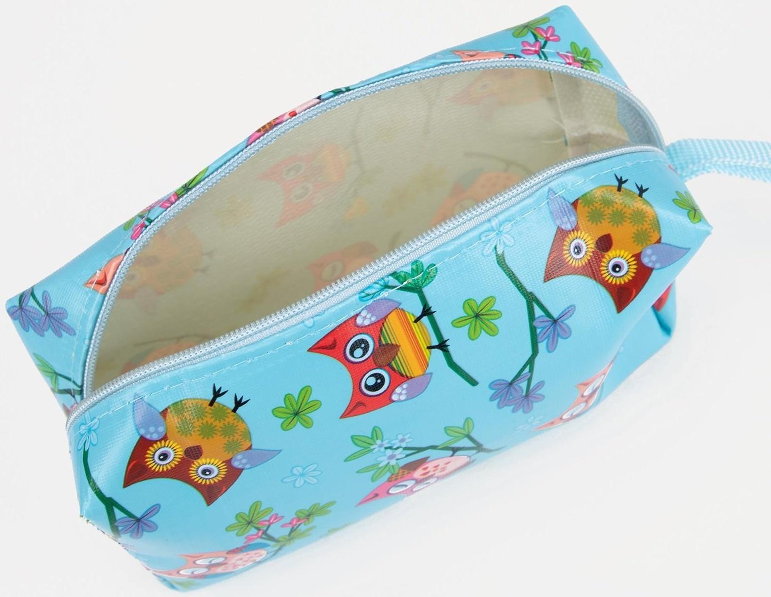 Косметичка на молнии, цвет голубой