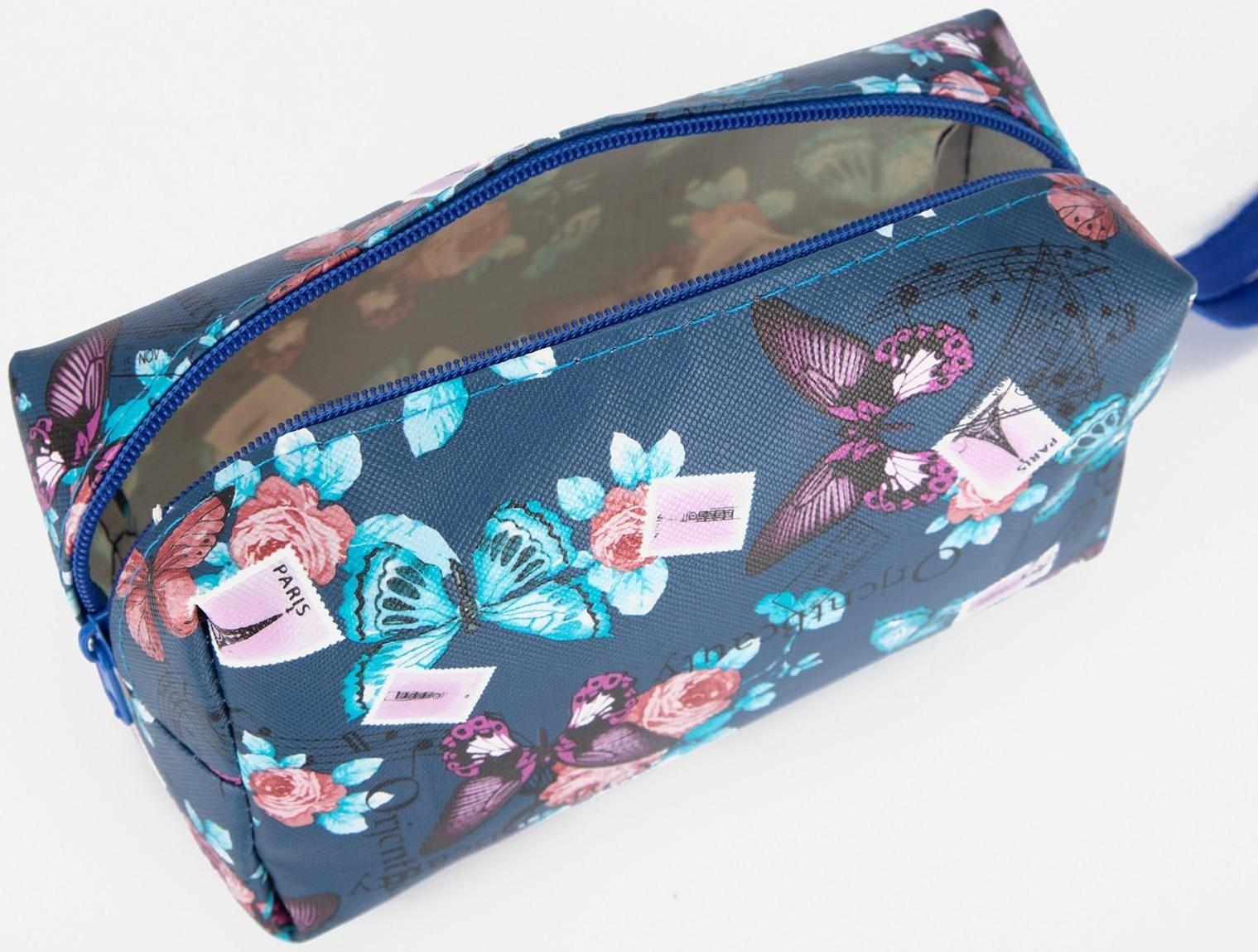 Косметичка на молнии, цвет синий