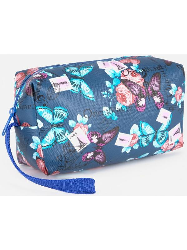 Косметичка на молнии, цвет синий