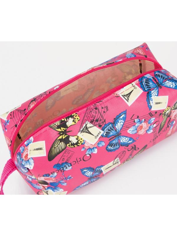 Косметичка на молнии, цвет розовый