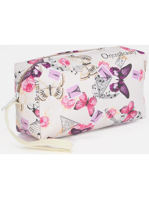 Косметичка на молнии, цвет белый