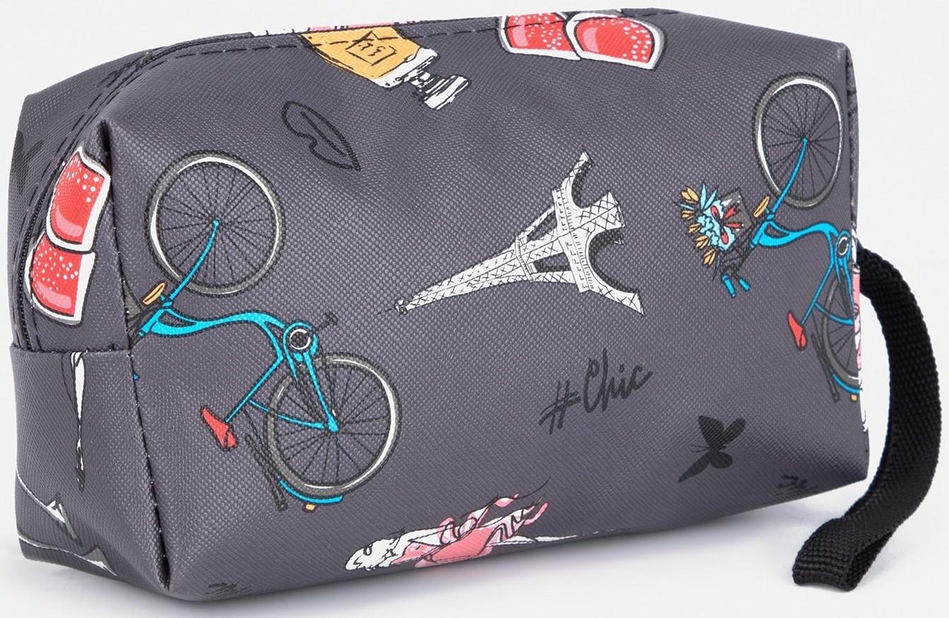 Косметичка на молнии, цвет серый