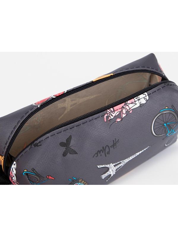 Косметичка на молнии, цвет серый