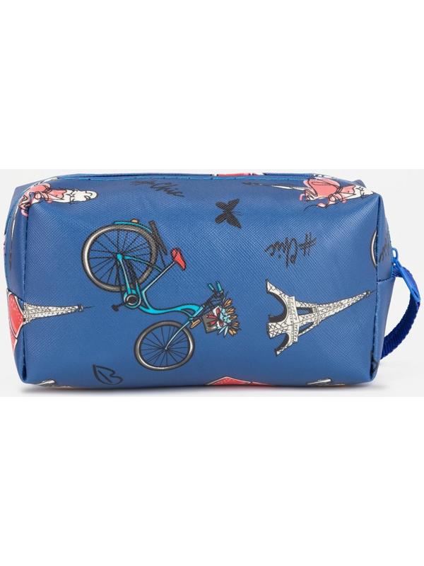 Косметичка на молнии, цвет синий