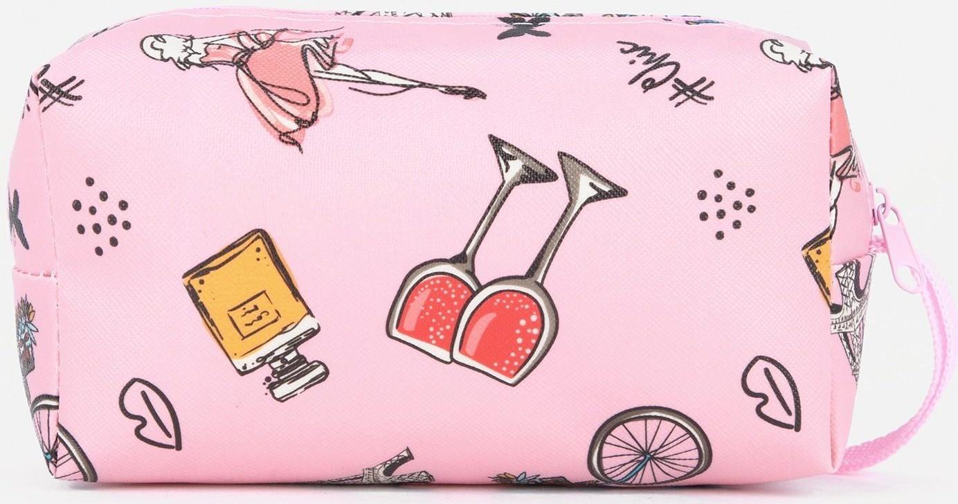 Косметичка на молнии, цвет розовый