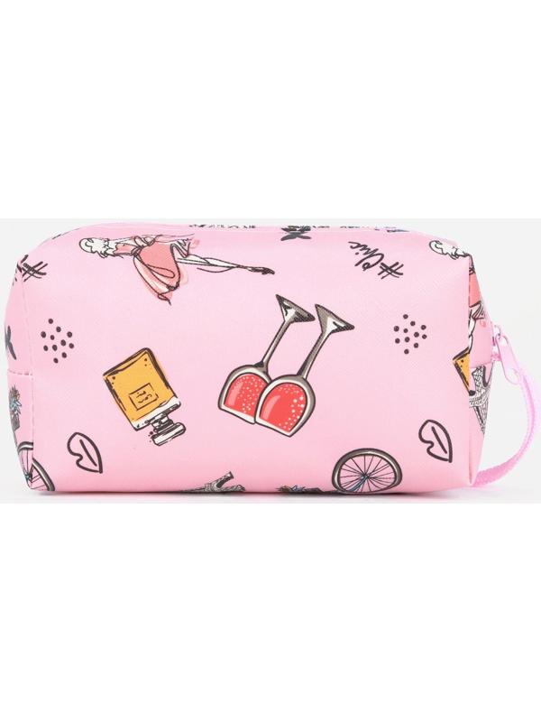 Косметичка на молнии, цвет розовый