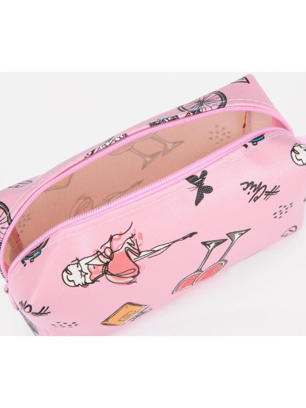 Косметичка на молнии, цвет розовый