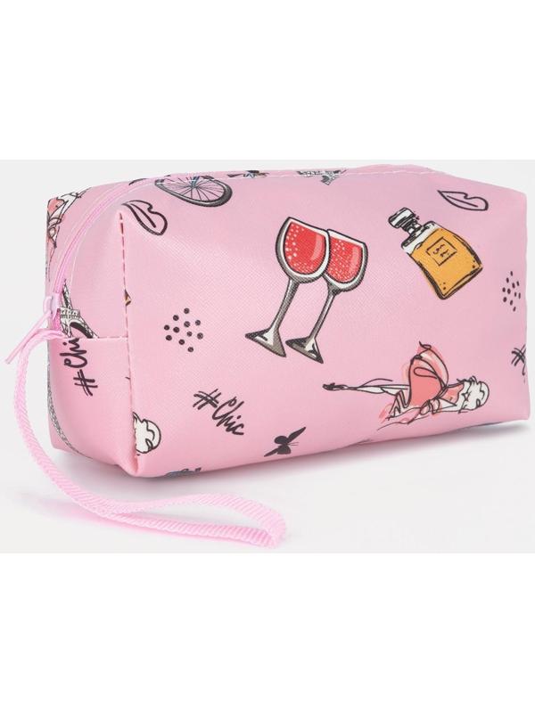 Косметичка на молнии, цвет розовый