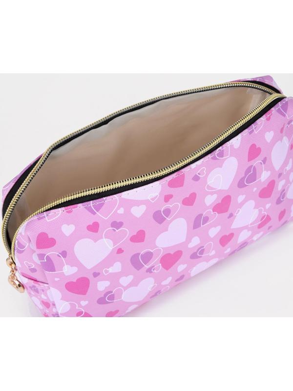 Косметичка на молнии, цвет розовый