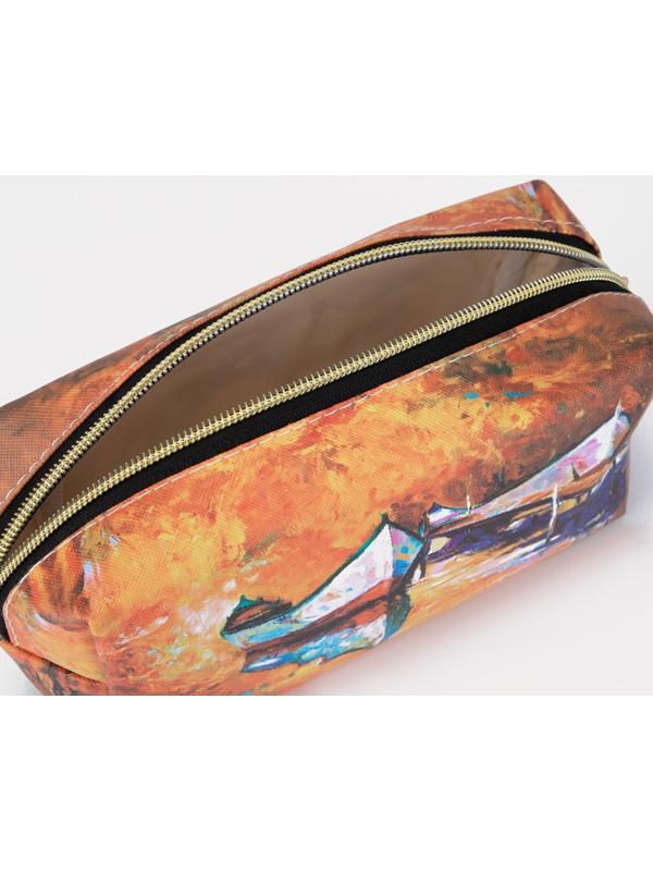 Косметичка на молнии, цвет коричневый