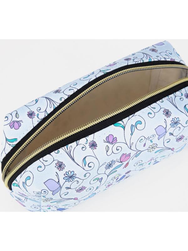 Косметичка на молнии, цвет голубой
