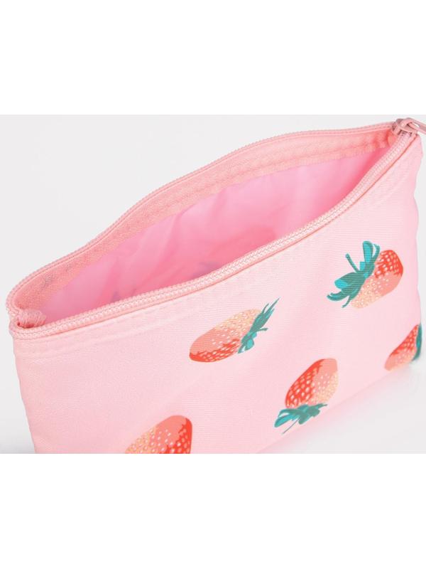 Набор косметичек 2 в 1 на молниях, цвет розовый