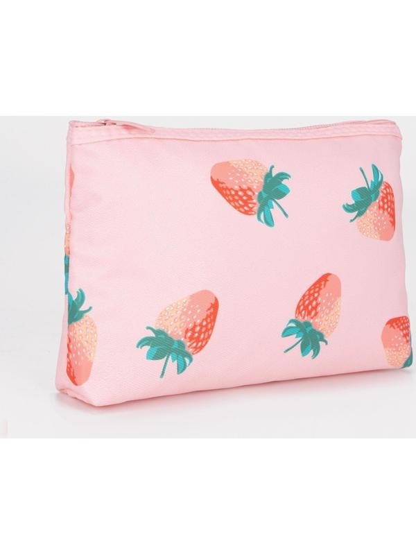 Набор косметичек 2 в 1 на молниях, цвет розовый