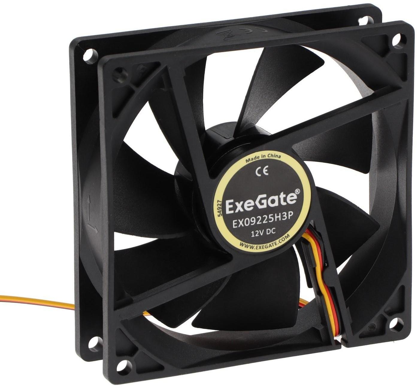 Вентилятор ExeGate EX09225H3P, 92x92x25 мм, гидродинамический, 3 pin, 23 дБ
