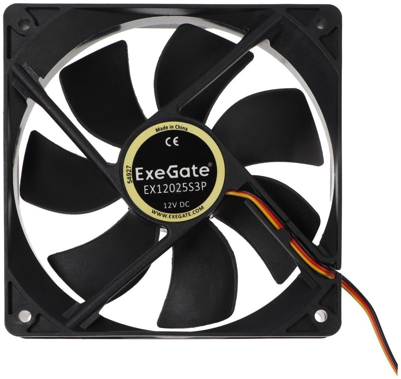Вентилятор ExeGate EX12025S3P, 120x120x25 мм, подшипник скольж., 3 pin, 26 дБ